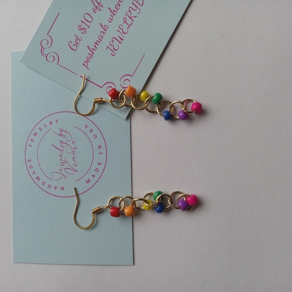 Hand Crafted Jewelry - Hand Crafted Multicolor Beaded Earrings